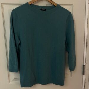 Talbots Teal-Blue Knit Crewneck Sweater